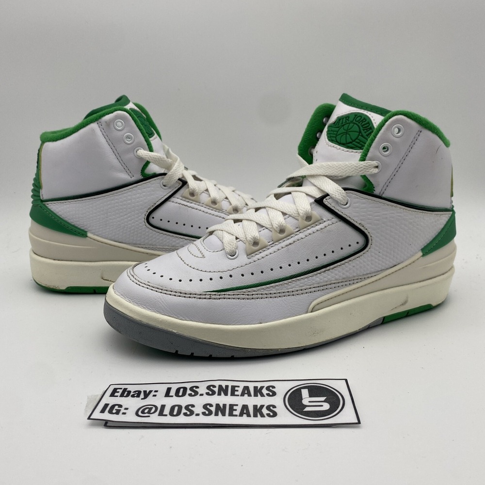 Size 4y-(GS) - Jordan 2 Retro Mid Lucky‎ Green (DQ8562-103)